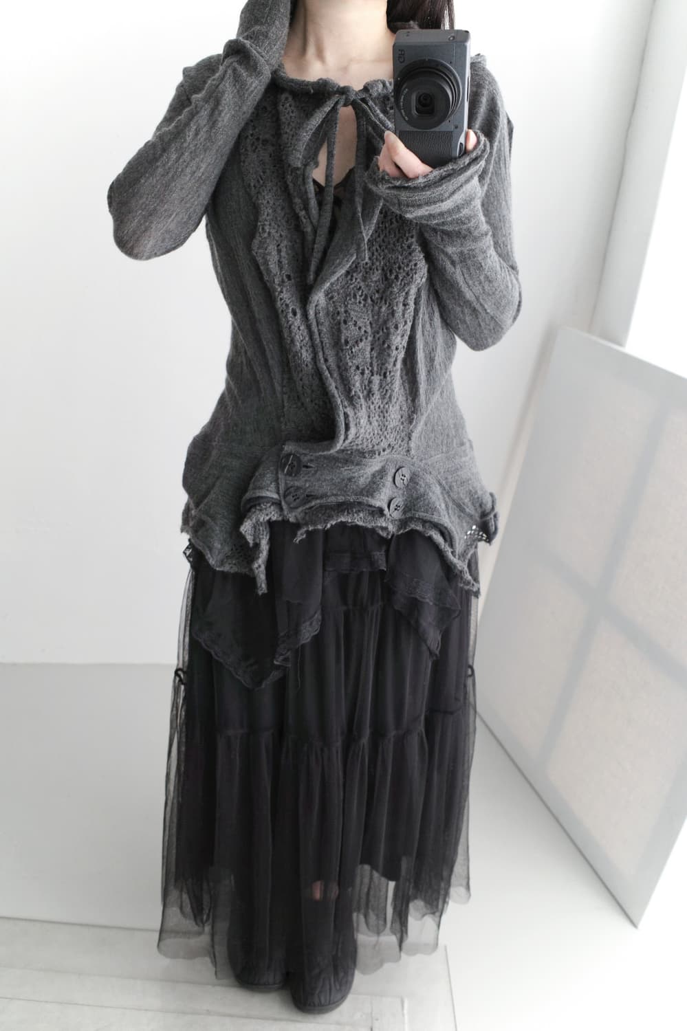 EIKO KONDO) grunge hood knit cardigun  상품이미지6