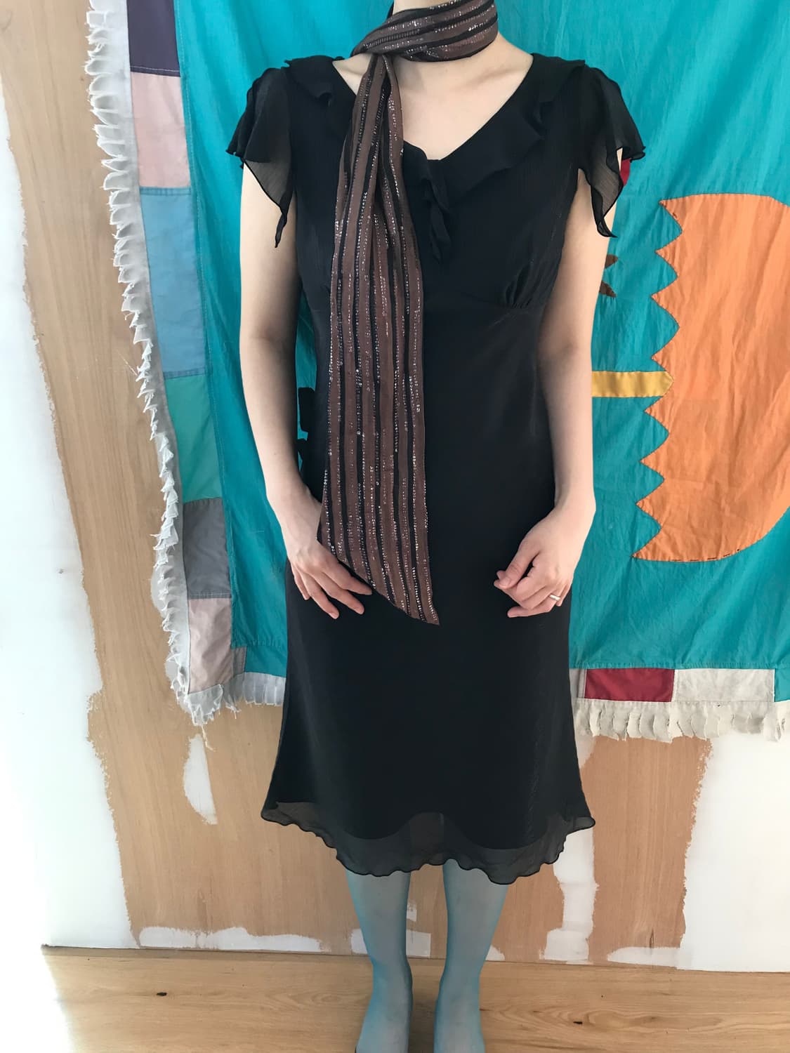 vintage stripe pattern scarf 상품이미지1