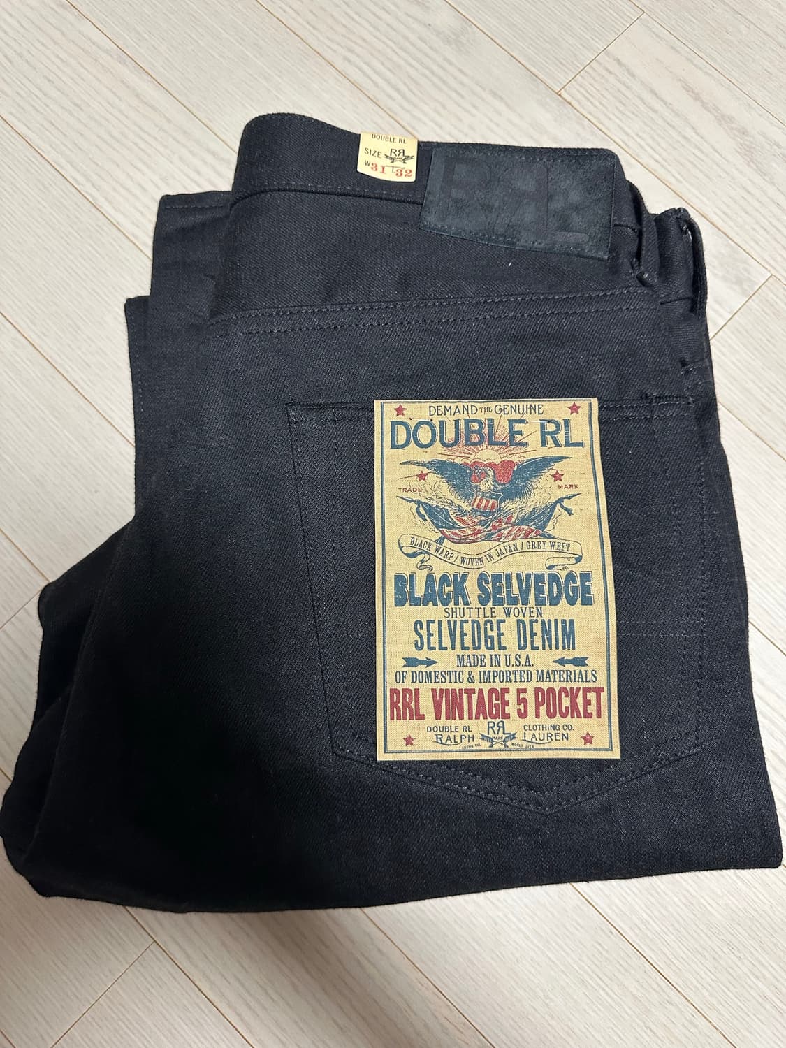 RRL 빈파포 블랙온블랙 판매 31/32 상품이미지1