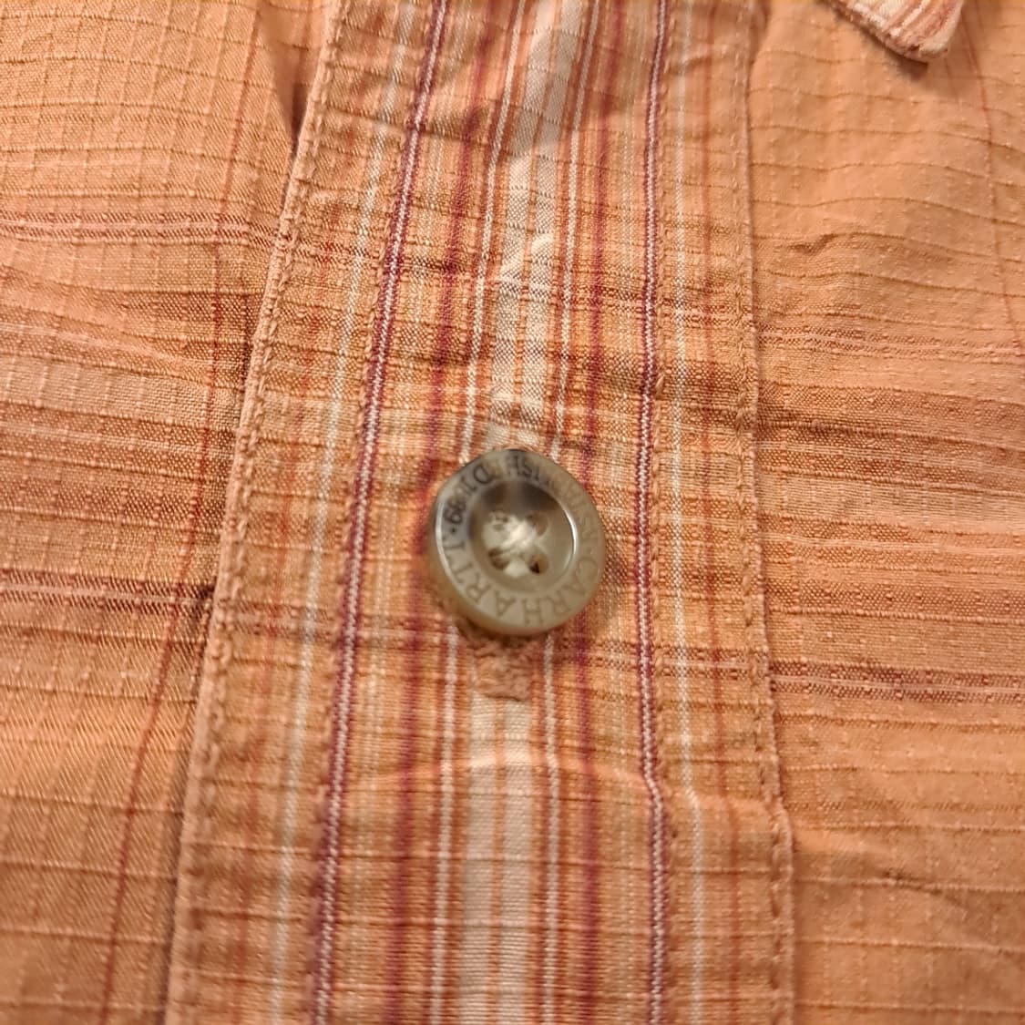 CK189 L 칼하트 00s 브라운 스트라이프체크 반팔 셔츠 남방 상품이미지5