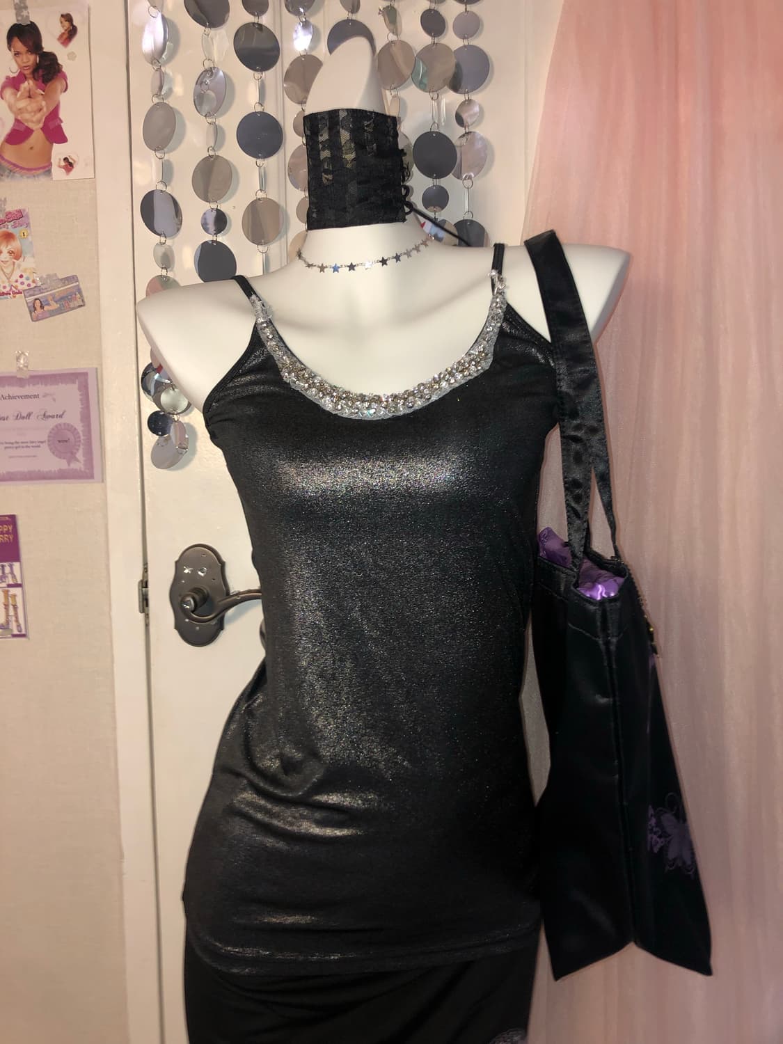 metal gliter cubic sleeveless 상품이미지1