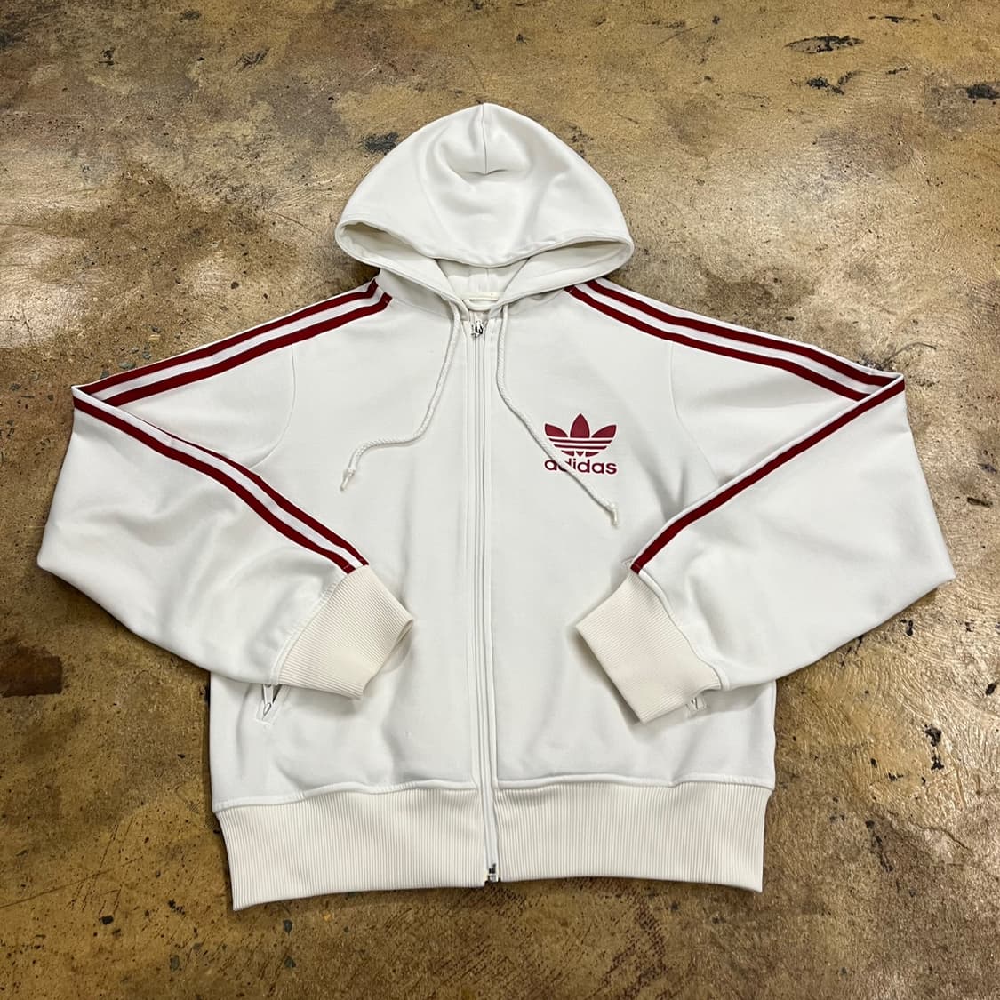 아디다스 흰빨 화이트 레드 후플 플락 후드집업 져지  상품이미지2
