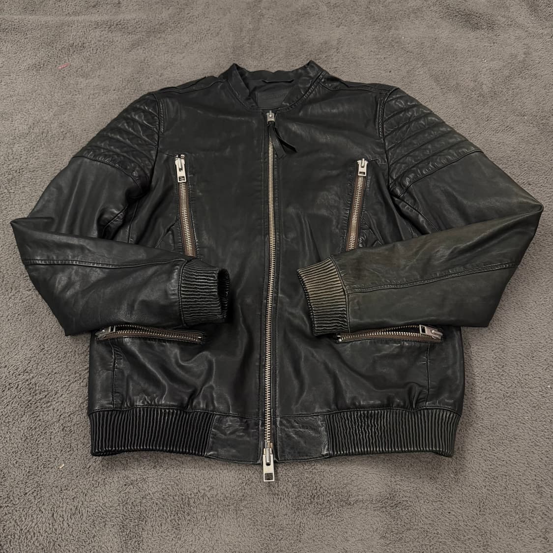 [ 정품/L ] 올세인츠 블랙 양가죽 라이더 자켓 상품이미지2