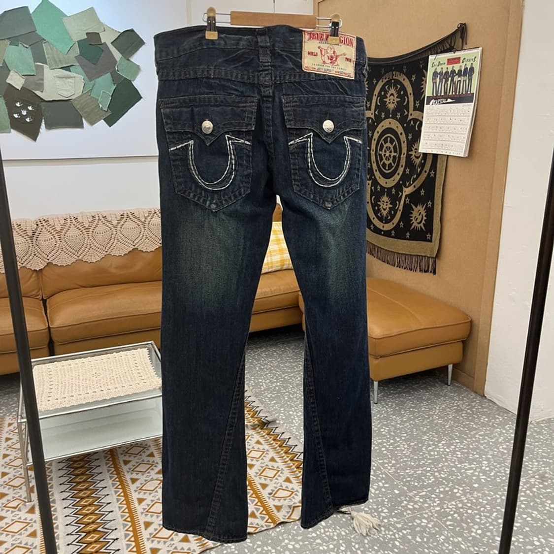 트루릴리전 조이슈퍼티 Y2K 레트로 부츠컷 데님팬츠 32인치 C11047 상품이미지4