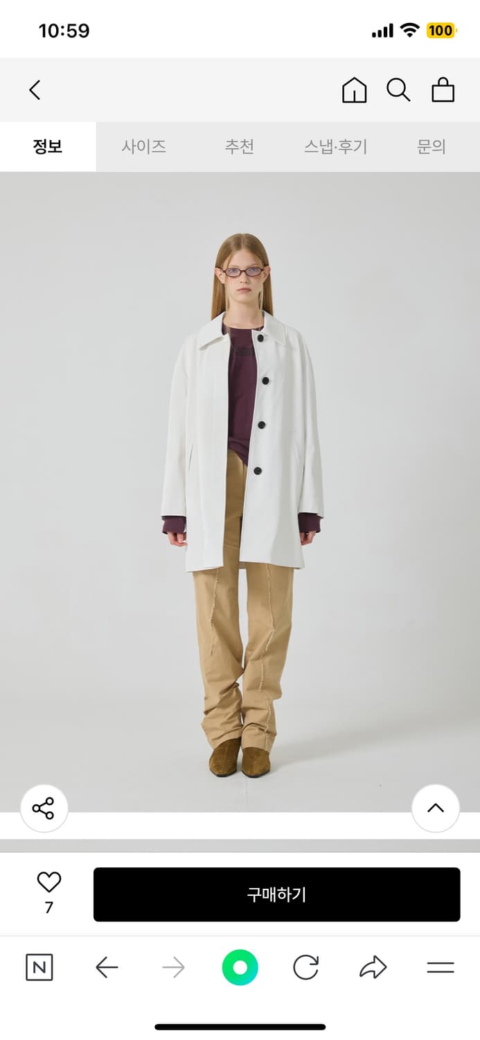 유센틱 레더 라이크 코트형 패딩 화이트 01 상품이미지4