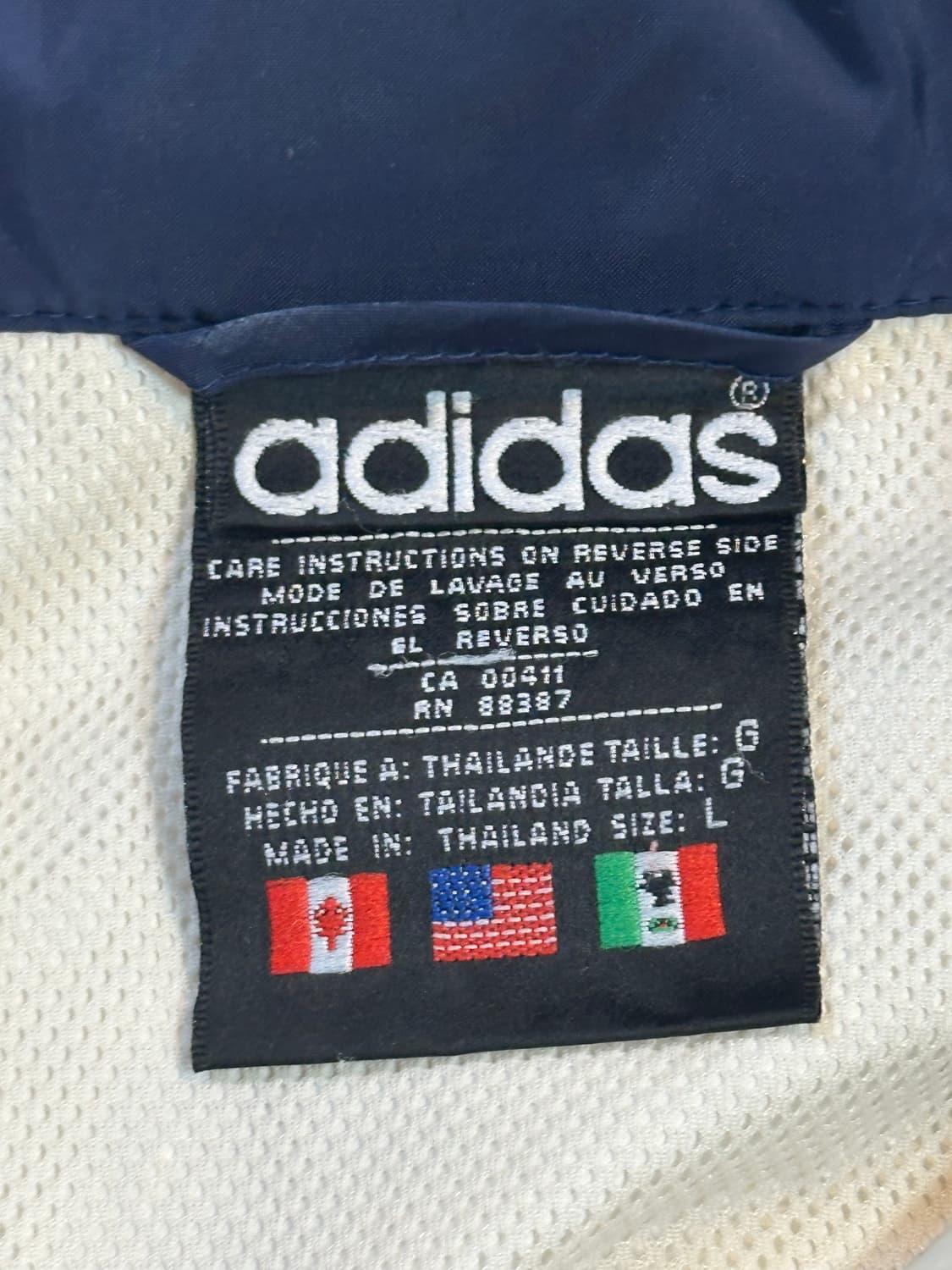 90's 아디다스 올드스쿨 배색 바람막이 자켓 상품이미지10