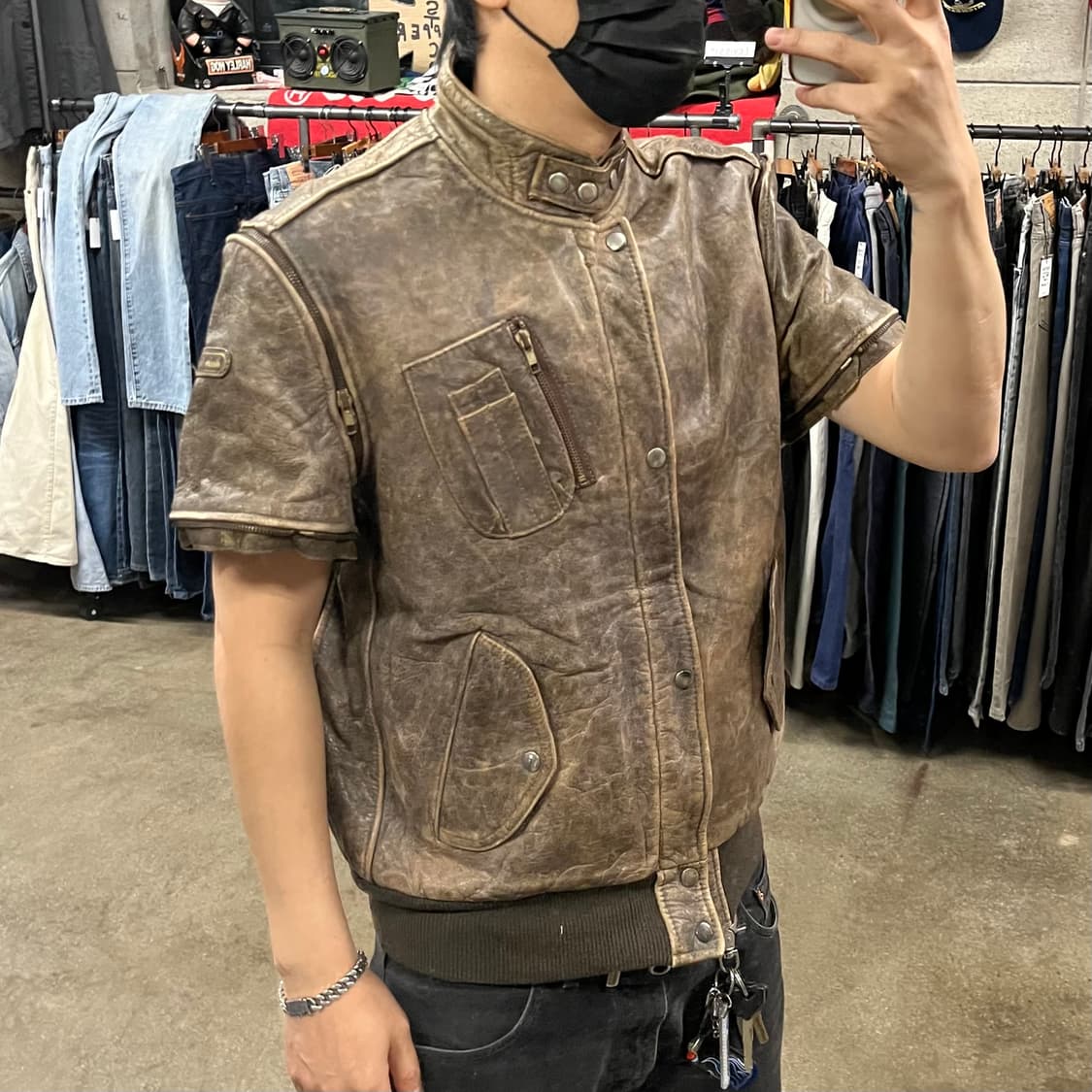 90s Hein Gericke 가죽 라이더 자켓 (100-105) 상품이미지9