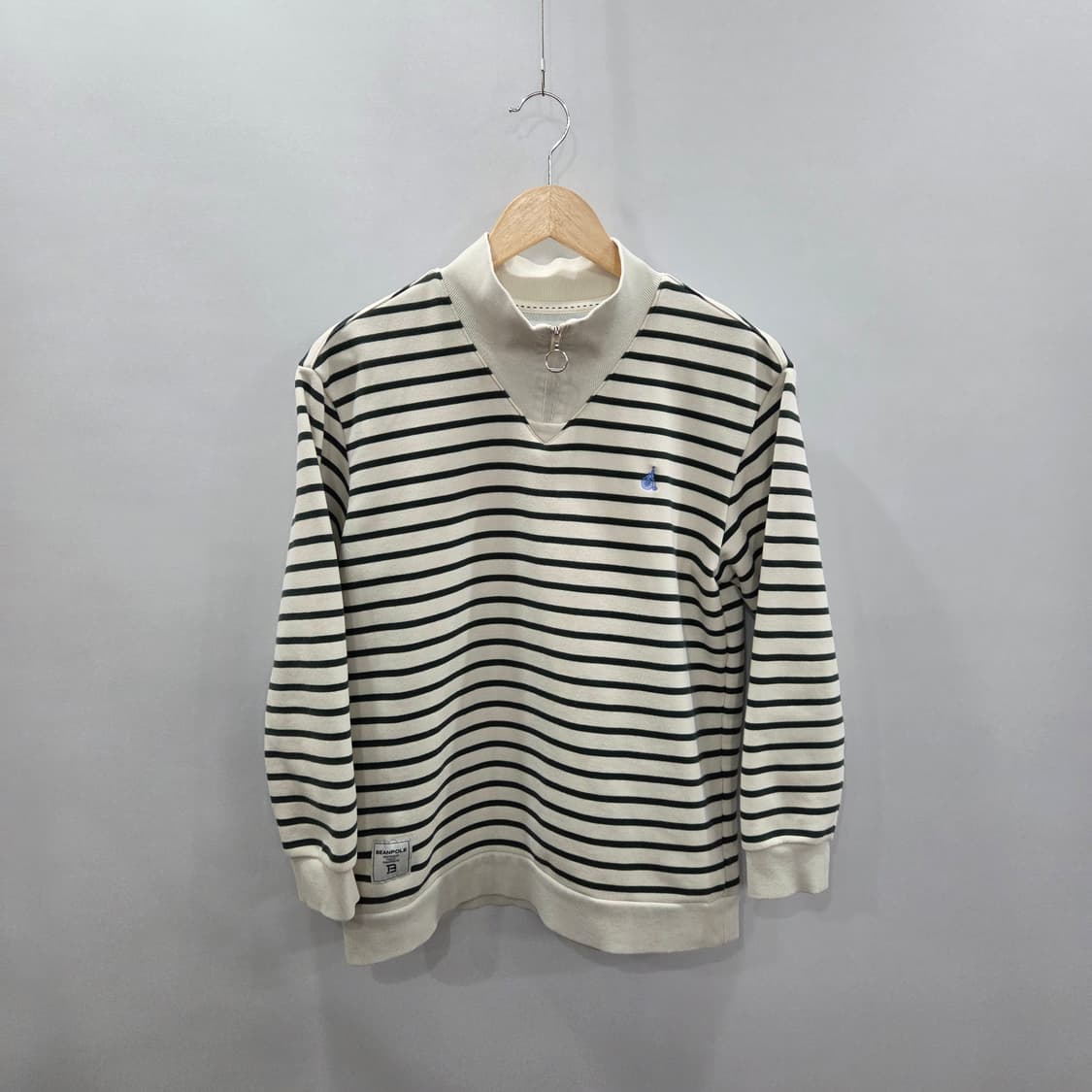 빈폴 키즈 풀오버 하프집업 스트라이프 맨투맨 165/12/13 상품이미지1