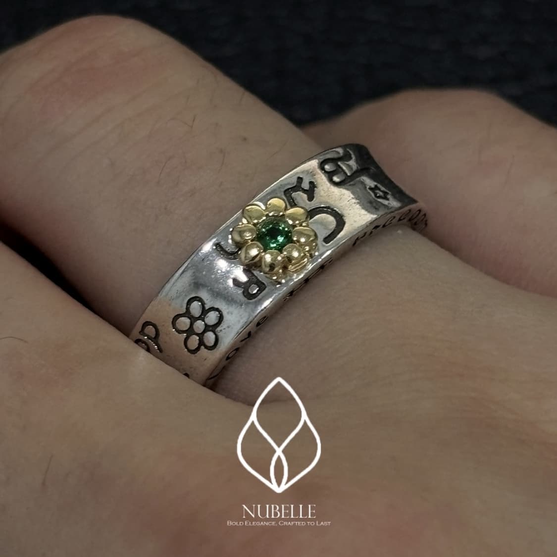 🌗 Drawing daisy ring / 앤틱 드로잉 데이지 반지 상품이미지1