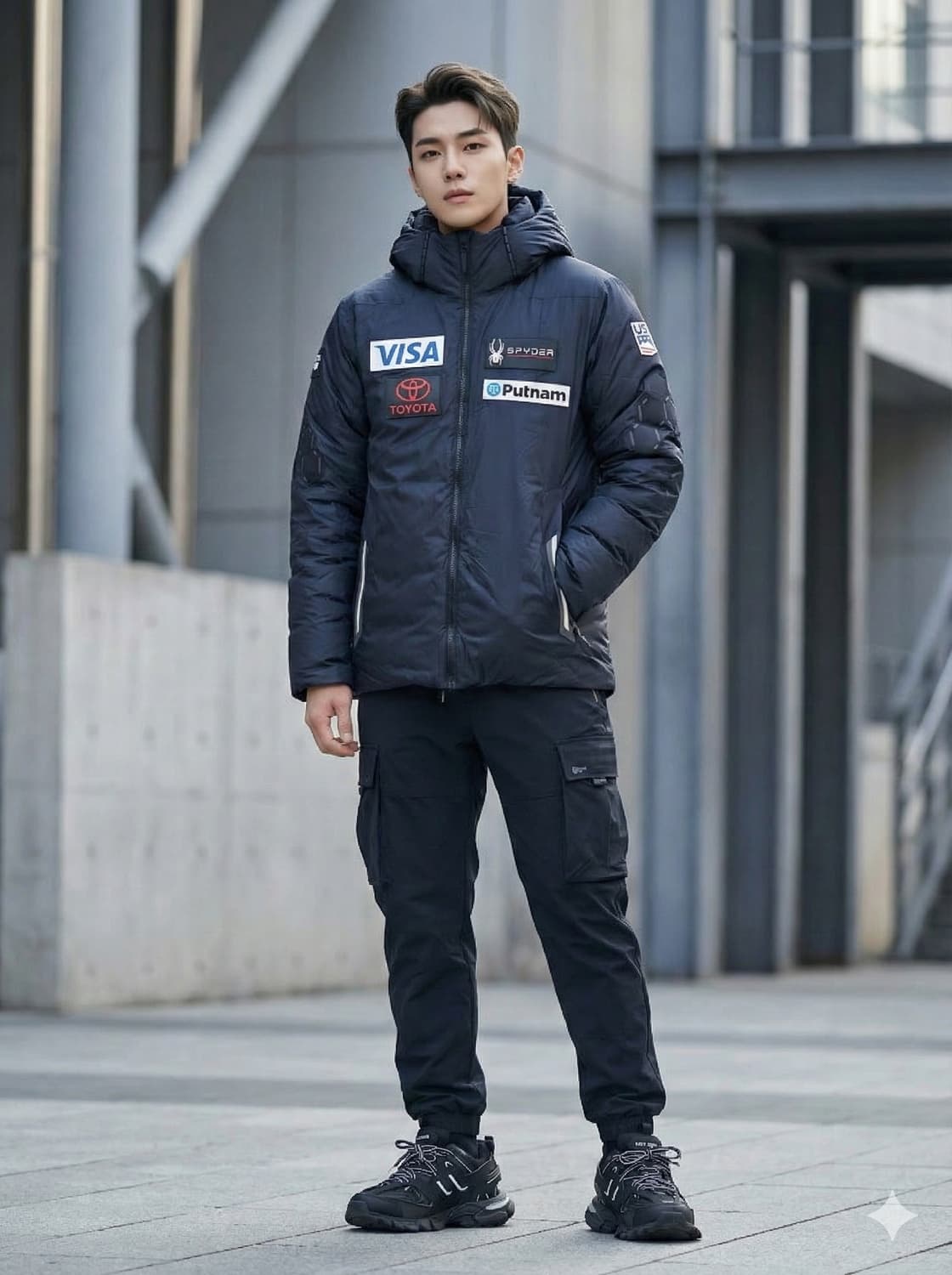 스파이더 US 스키팀 구스다운 블랙_M 상품이미지1