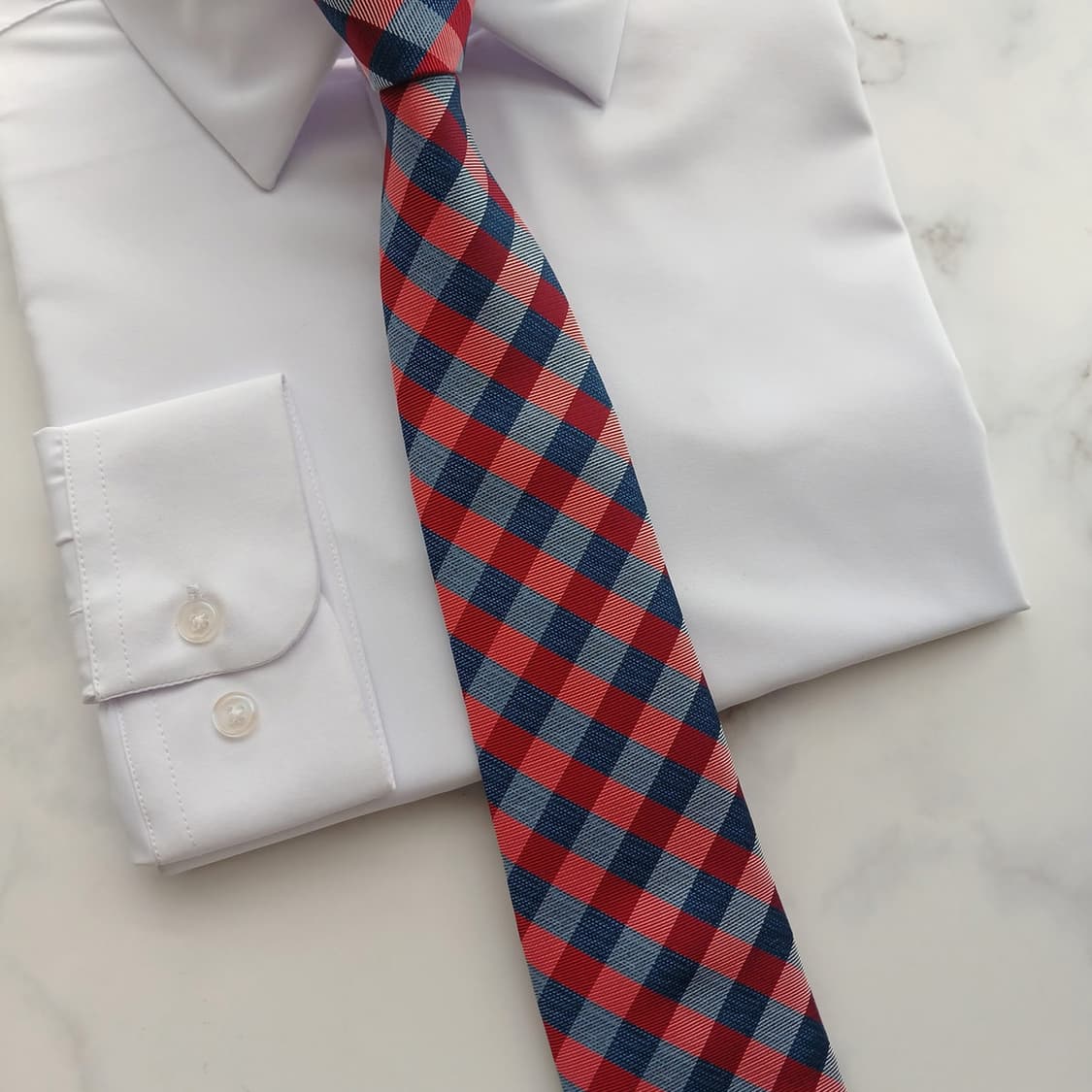 노티카 레드&네이비 체크 넥타이 8.2cm A+등급 A18685
 상품이미지4