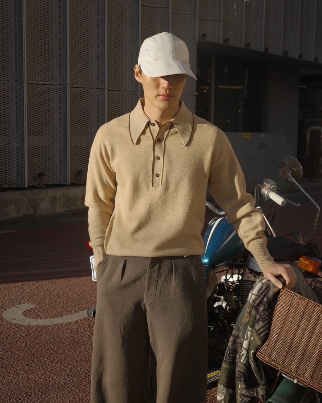 70‘s brentwood 대거카라 니트 폴로셔츠 상품이미지5