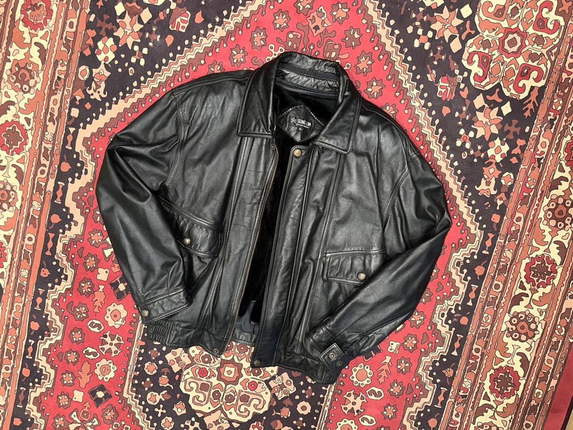 ( L-XL ) 가죽자켓 봄버자켓 소가죽자켓 레더자켓 빈티지가죽 상품이미지1