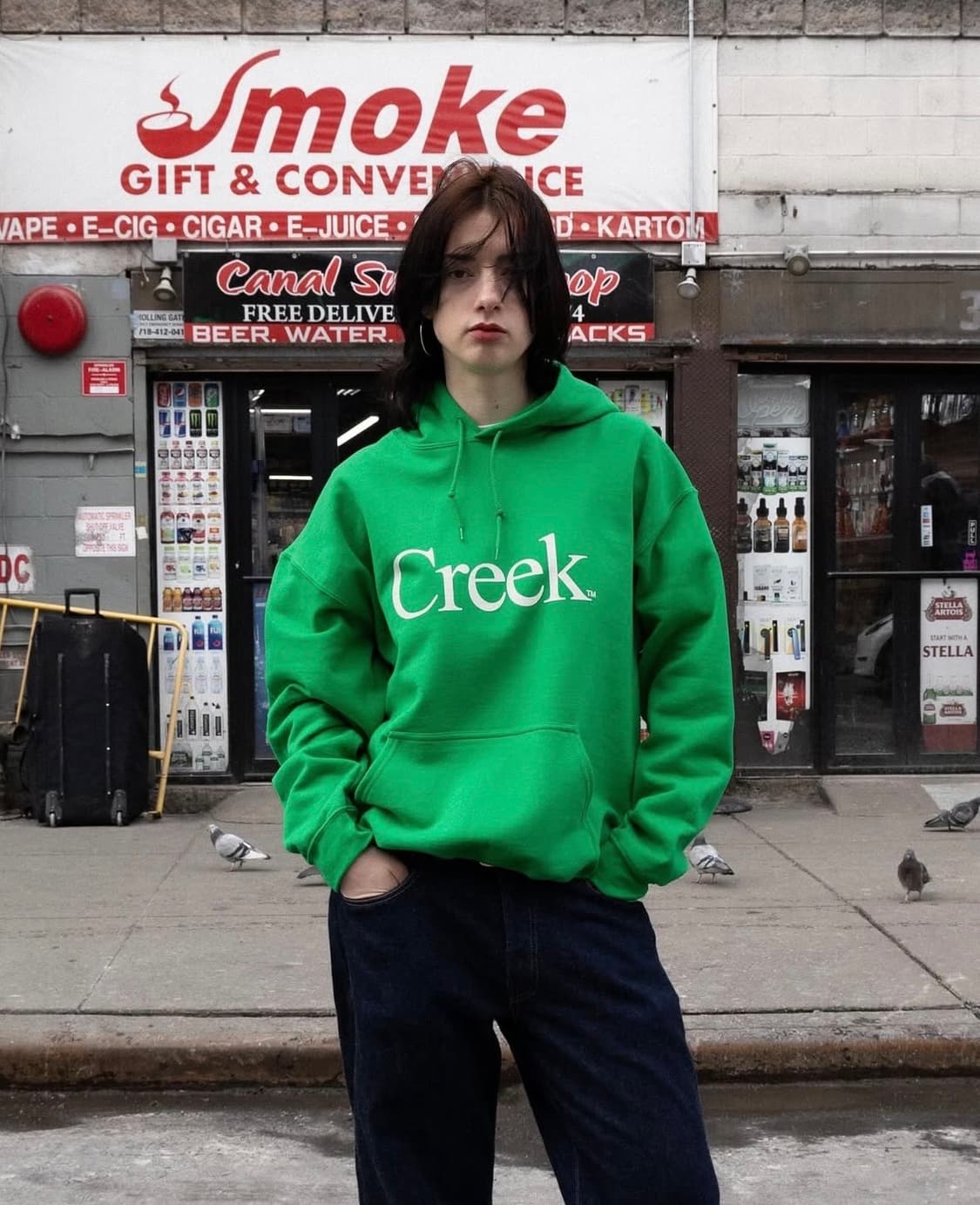 [M] Creek 크릭 뉴욕 한정판 후드티 그린 정품 새상품 상품이미지3