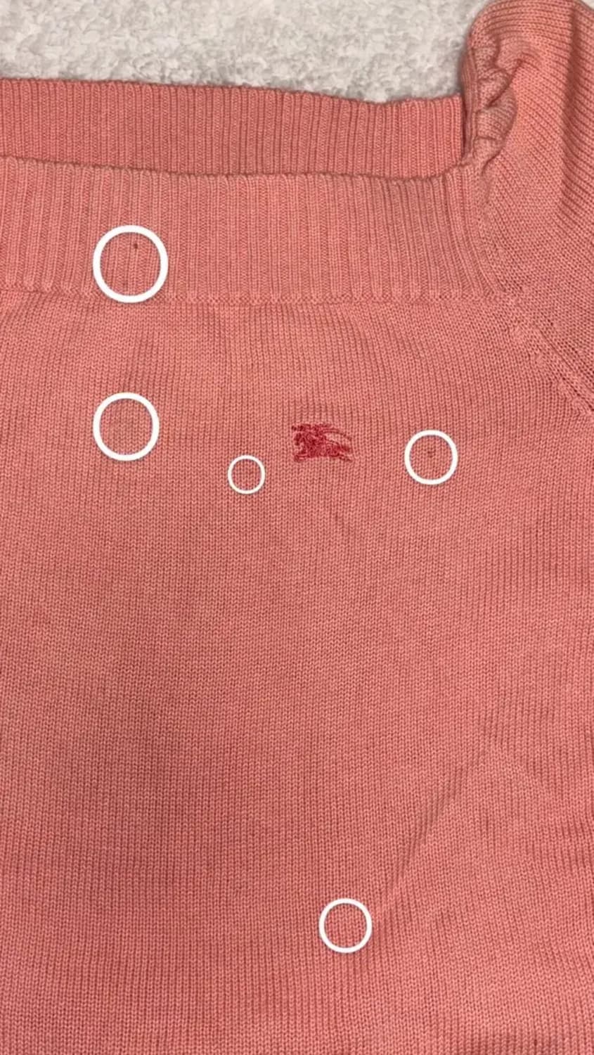 버버리 코랄핑크 퍼프 7부 니트 빈티지 상품이미지3