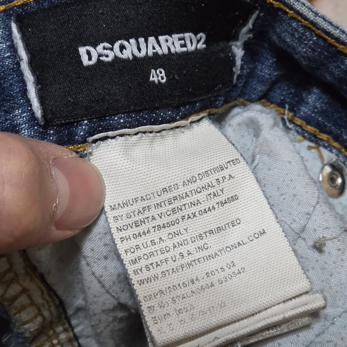 디스퀘어드2 가죽패치 데미지 중청 데님팬츠 상품이미지8