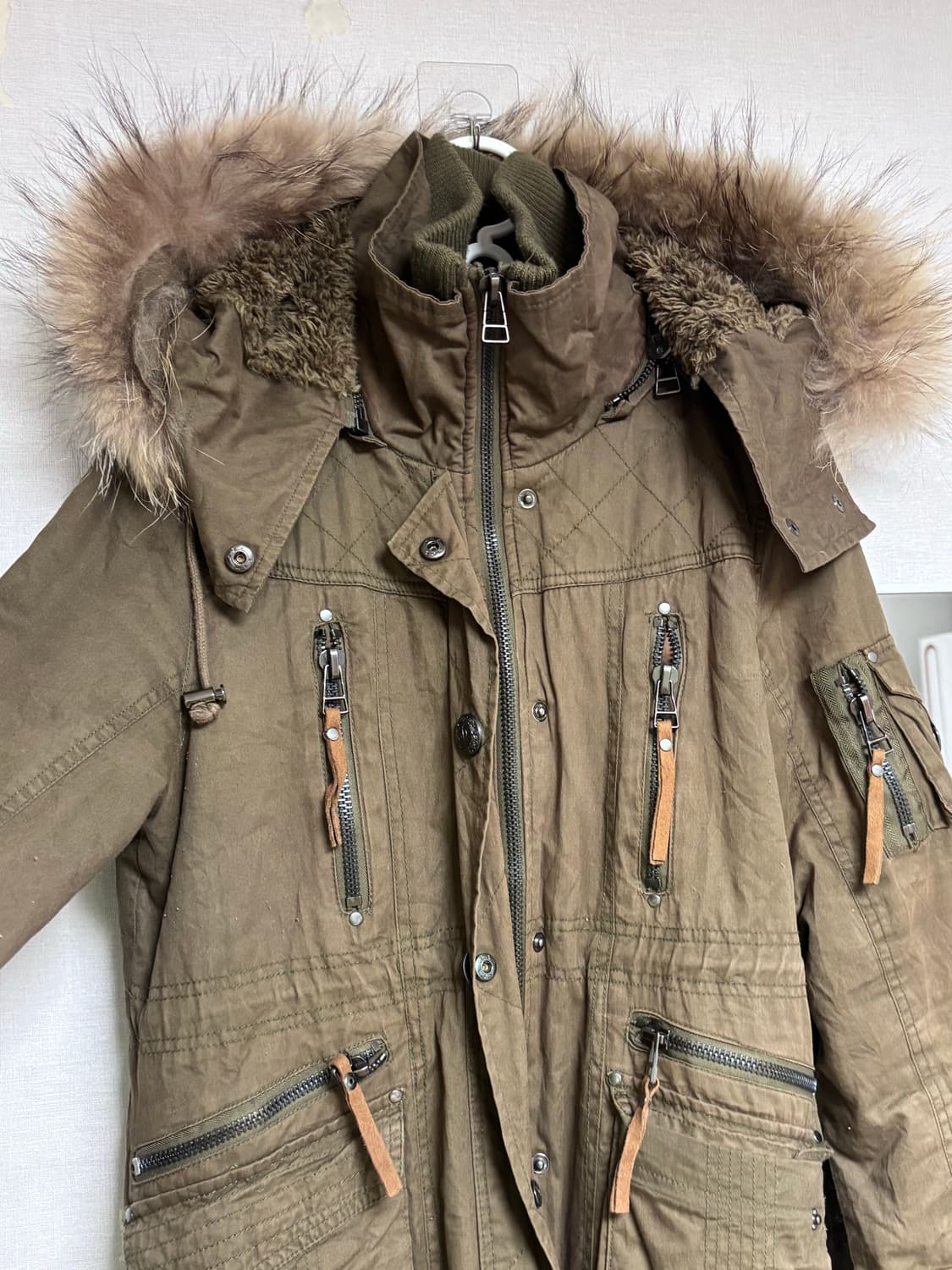 카키색 퍼 야상 상품이미지1