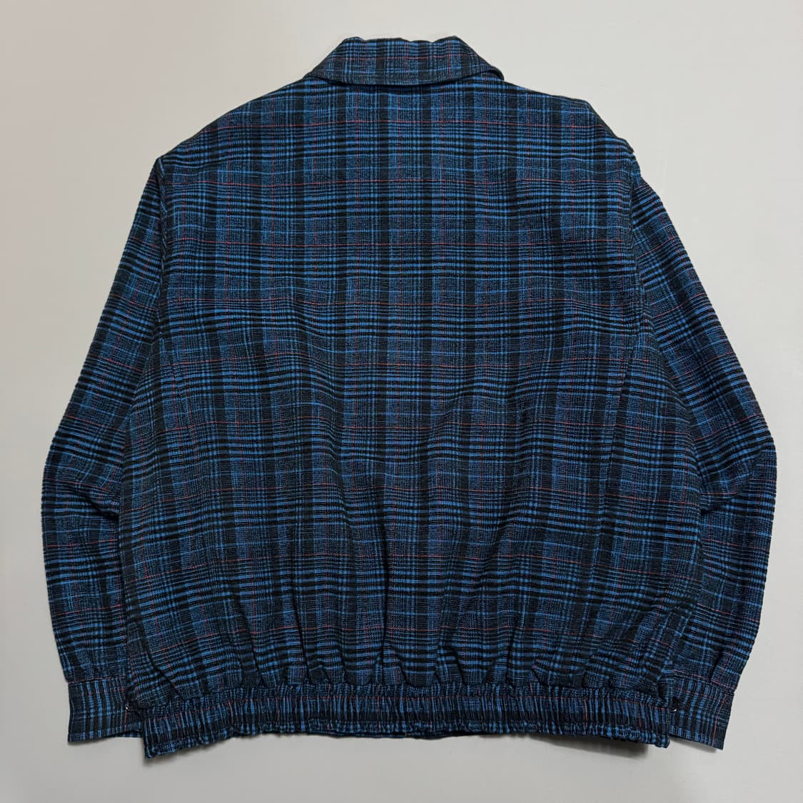 저널스탠다드 다크네이비 체크패턴 코튼 아크릴 혼방 집업 블루종 자켓 상품이미지6