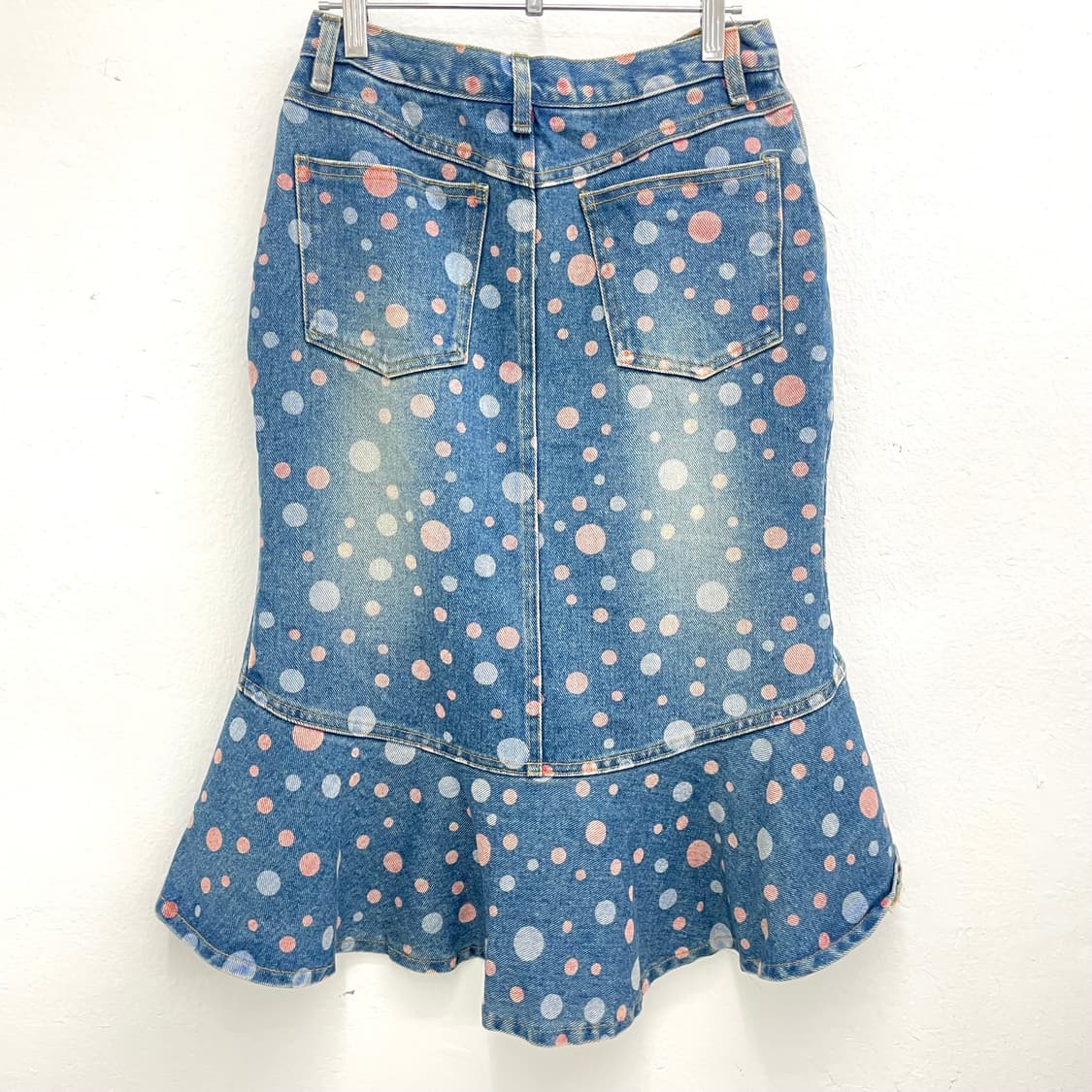Polka dot denim mermaid skirt 상품이미지2