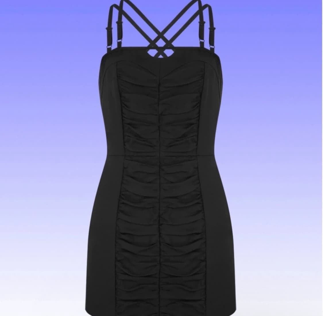 콰지퓨리티 블랙 숄더 스트랩  미니 원피스 상품이미지1