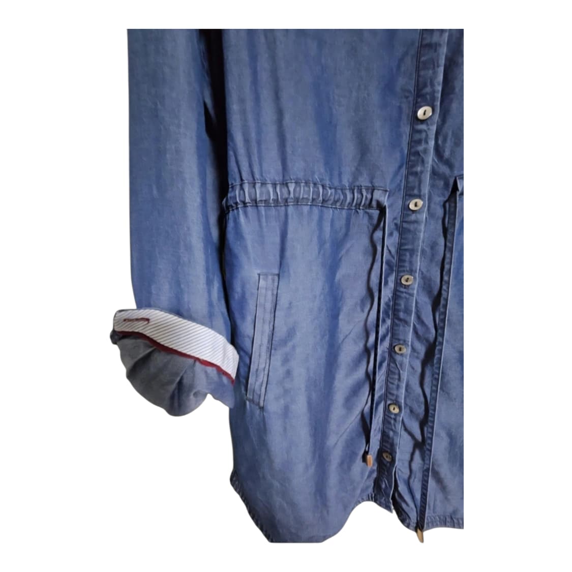 봄데일리룩 | 타미힐피거 데님 셔츠 원피스 55 | 벨트포함 A라인핏 상품이미지5