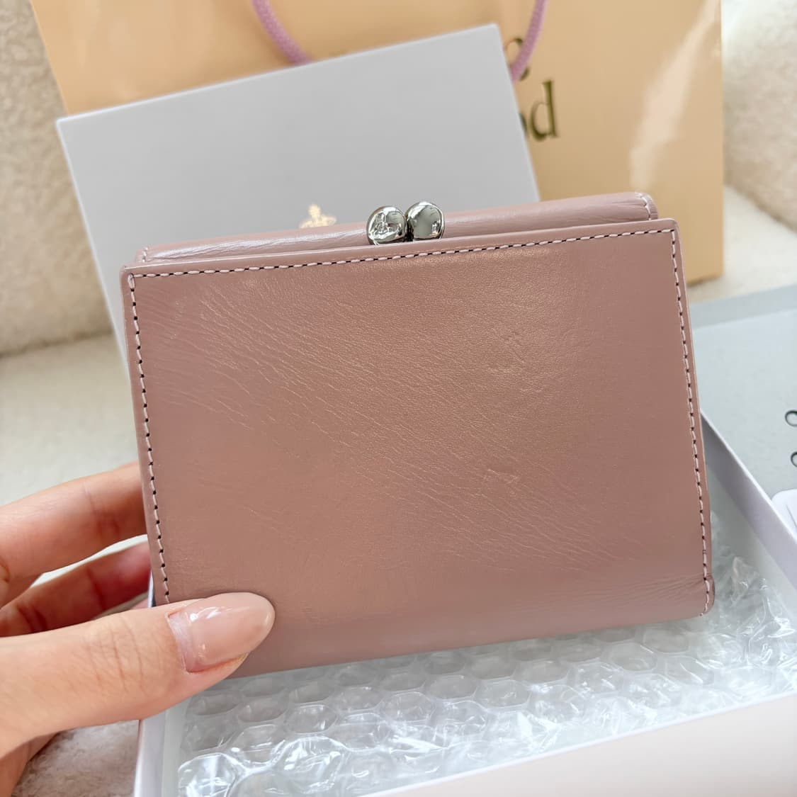 풀셋 비비안웨스트우드 반지갑 빈티지 워터 핑크 상품이미지2