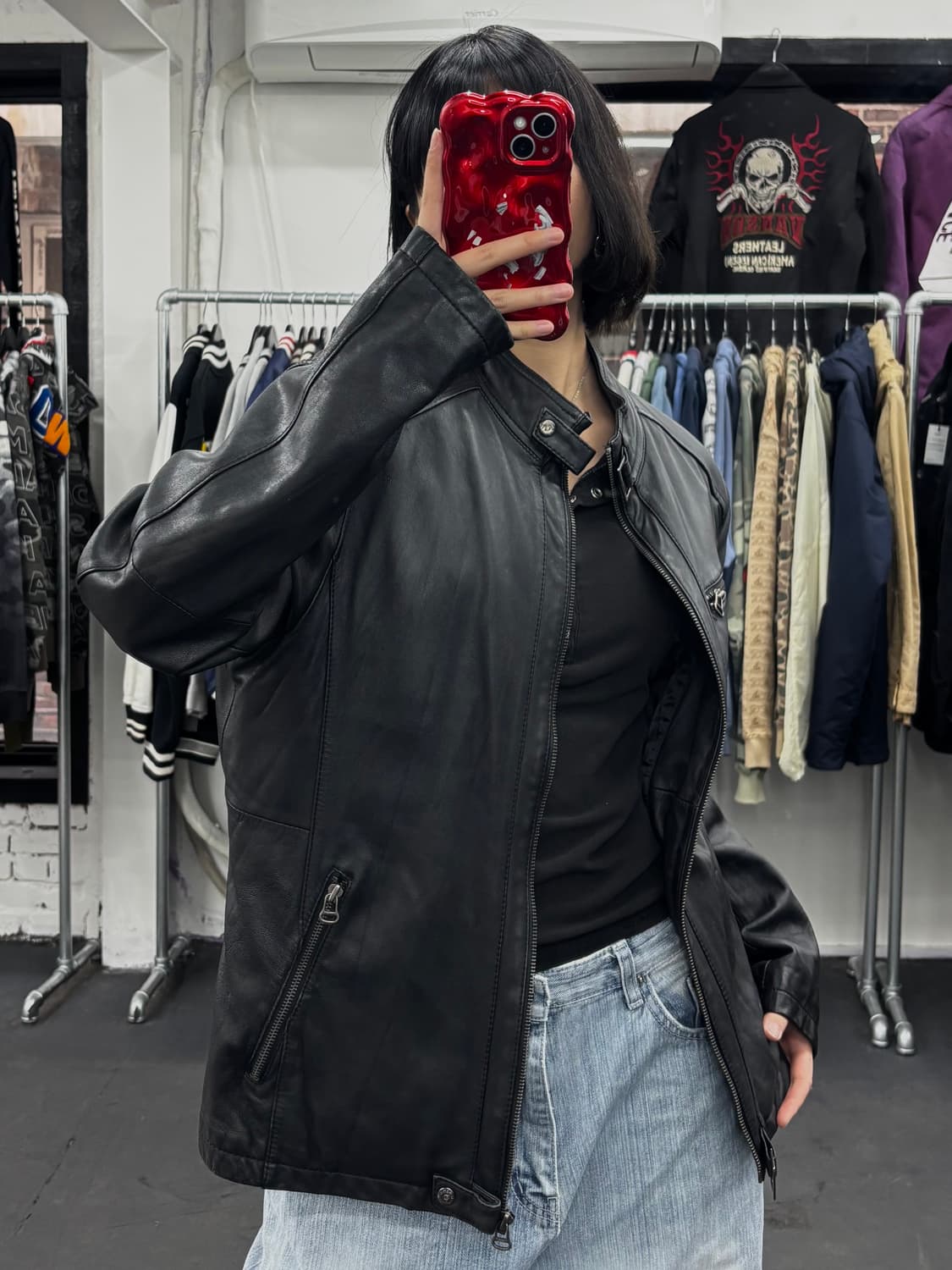 Renoma 넥버클 가죽 자켓 상품이미지2