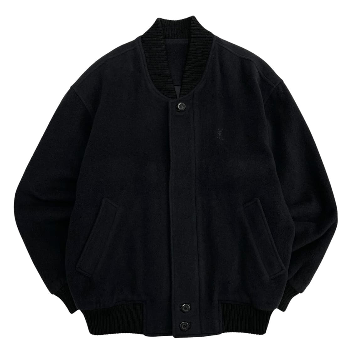 입생로랑 스몰로고 딥차콜 플리스 자켓 상품이미지2