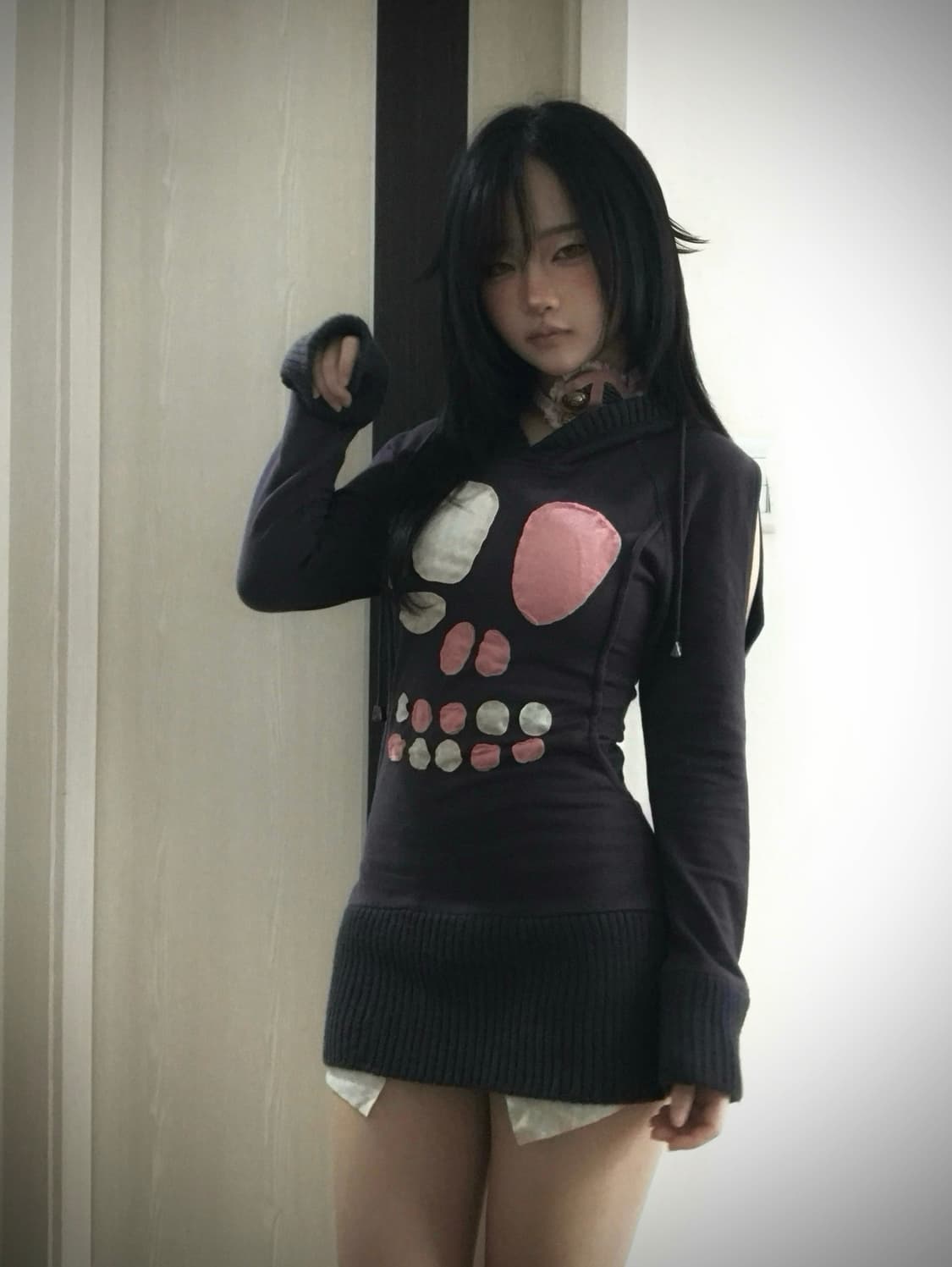 Patchwork Skull Hoodie Op 상품이미지1