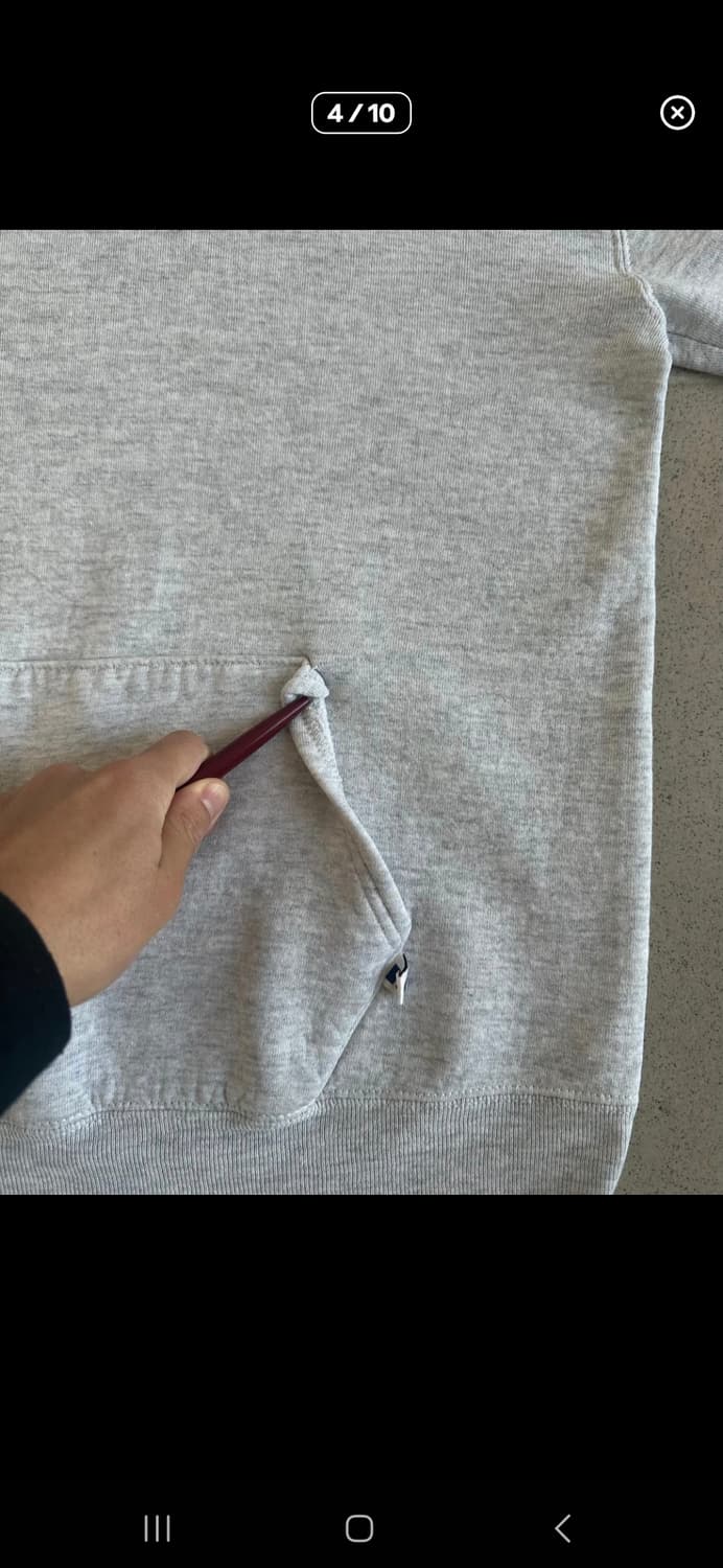 90s 빈티지 러셀 후드 밝은 그레이 XL USA 상품이미지6