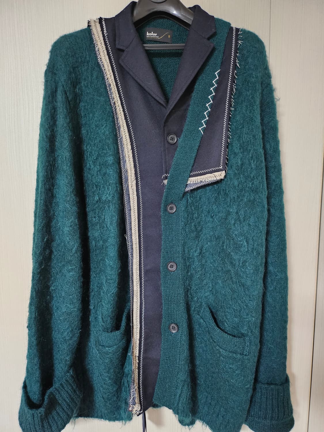 Kolor 패치워크 디자인 브러시드 가디건 5 상품이미지1