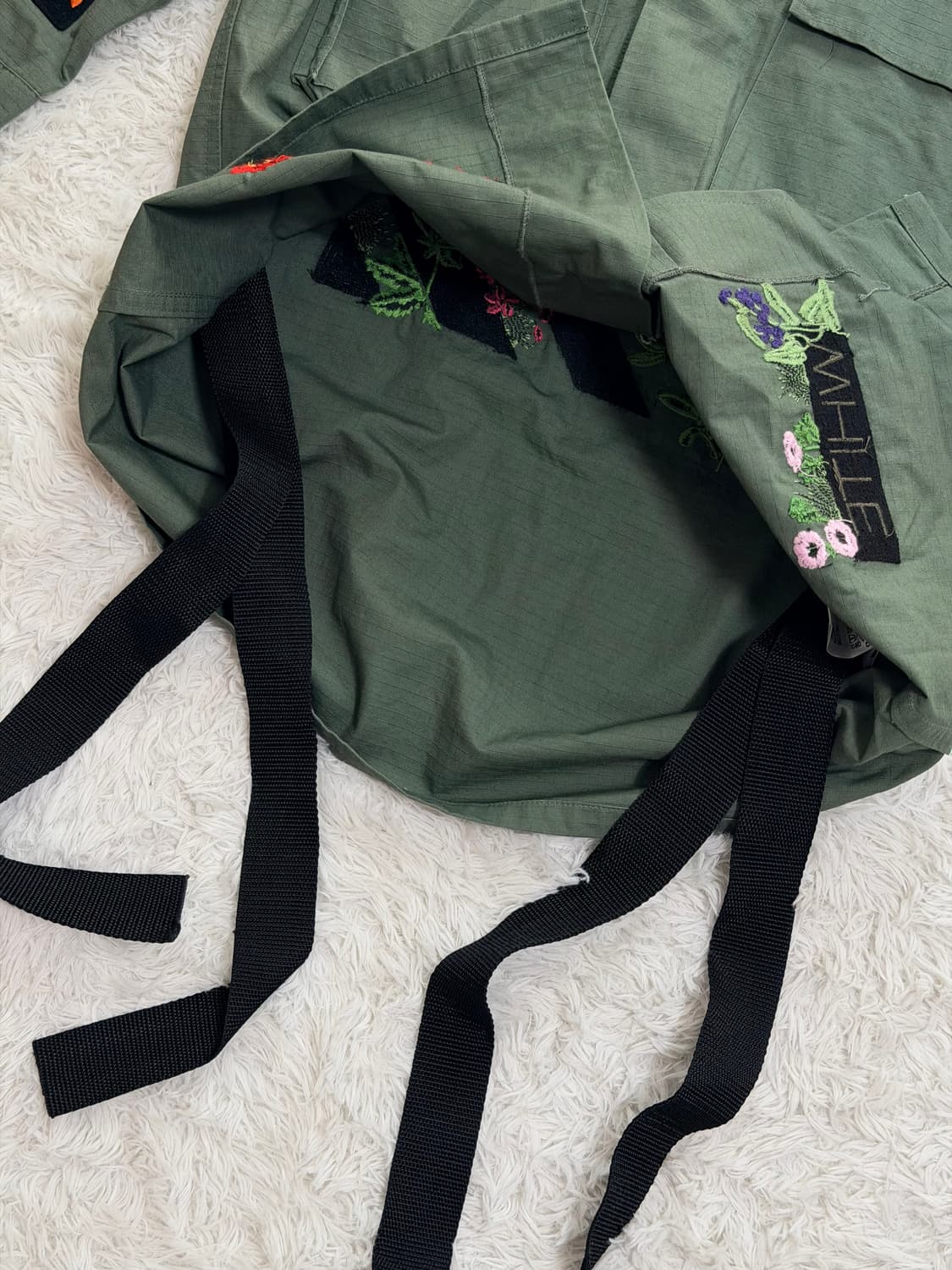 Off-White 카키 꽃무늬 야상 자켓 S 상품이미지8