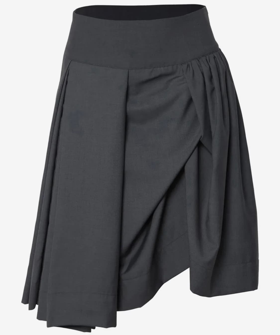 플레어업 Asymmetrical Draped Midi Skirt 차콜 상품이미지1