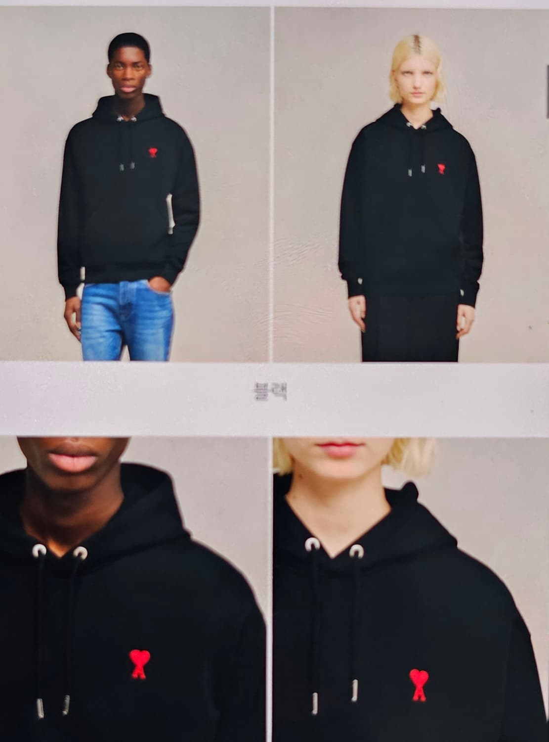 아미 스몰하트 후드티 S(텍제거 새상품) 상품이미지1