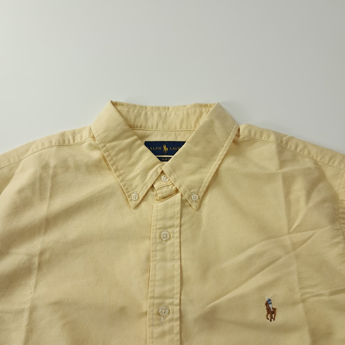 CK182 2XL 폴로 옥스포드 옐로우 반팔 셔츠 남방 상품이미지2