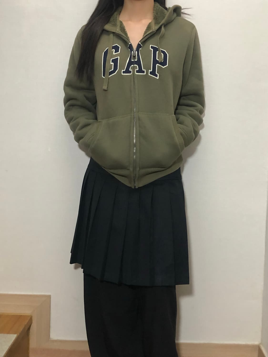 빈티지 갭 카키 후드집업 상품이미지3