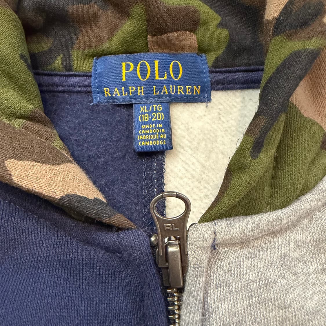 폴로 랄프로렌 카모 플라쥬 컬러블럭 후드집업 상품이미지3