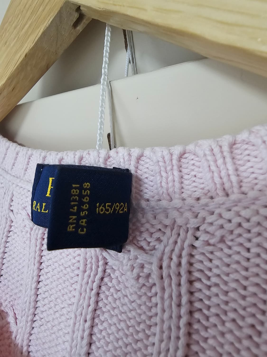 폴로 랄프로렌 꽈배기 케이블니트 딸기우유 M 상품이미지5