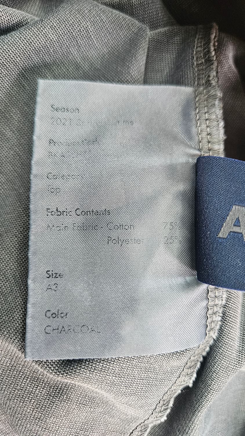 ADERERROR 차콜 워싱 스티치포인트 반팔티  (A3)
 상품이미지6