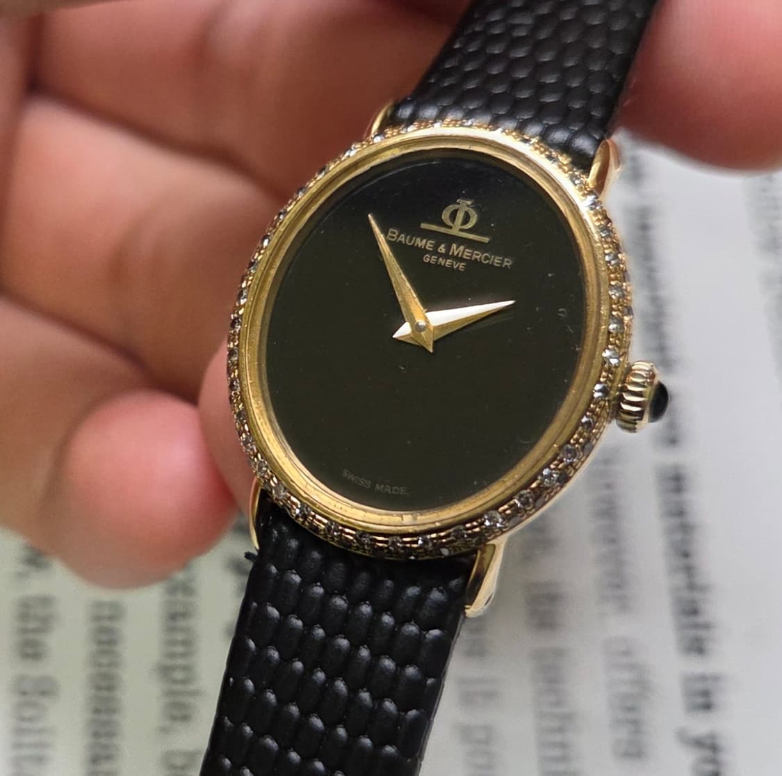레어] 명품 보메메르시에 엘립스 18K올금통 블랙오닉스판 여성용 상품이미지9