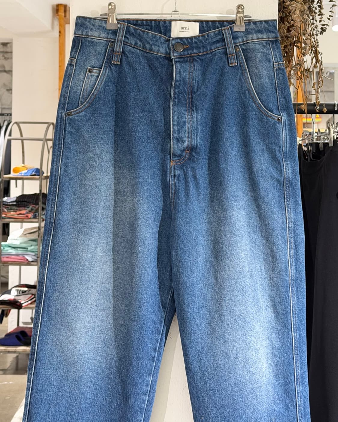 아미 중청 데님 와이드 팬츠 상품이미지2