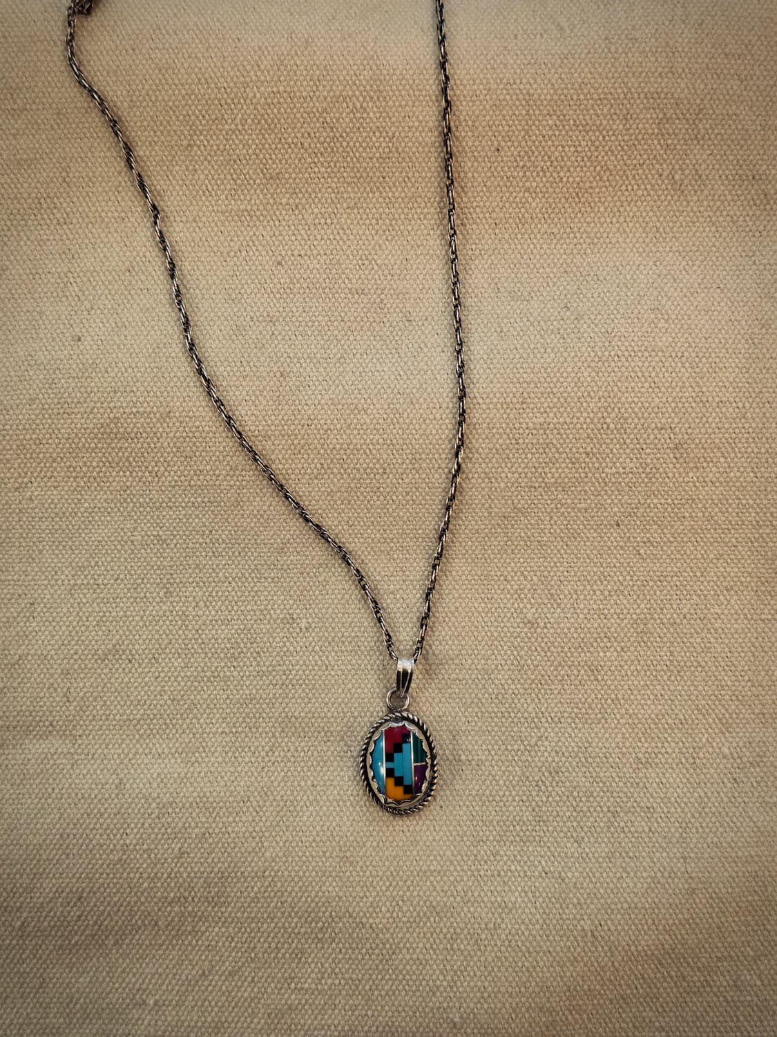 USASilver925 Navajo Inlay stone nacklace 상품이미지8