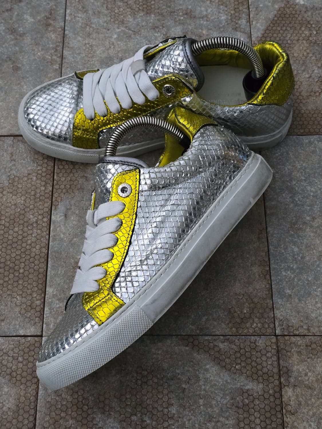 (245)쟈딕앤볼테르 메탈릭 실버 골드 뱀피 상품이미지2