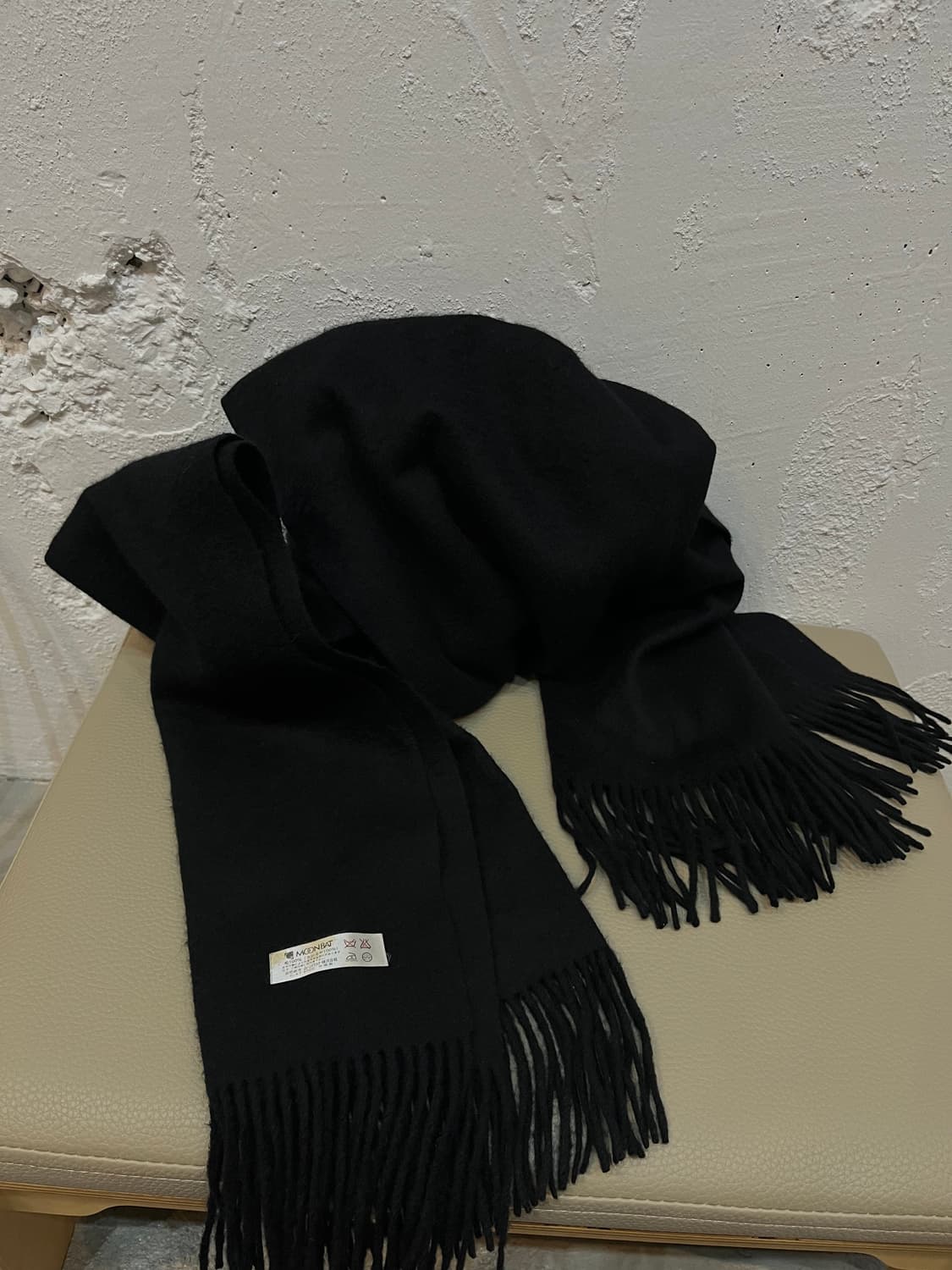 캐시미어100% 숄 머플러 블랙 상품이미지1