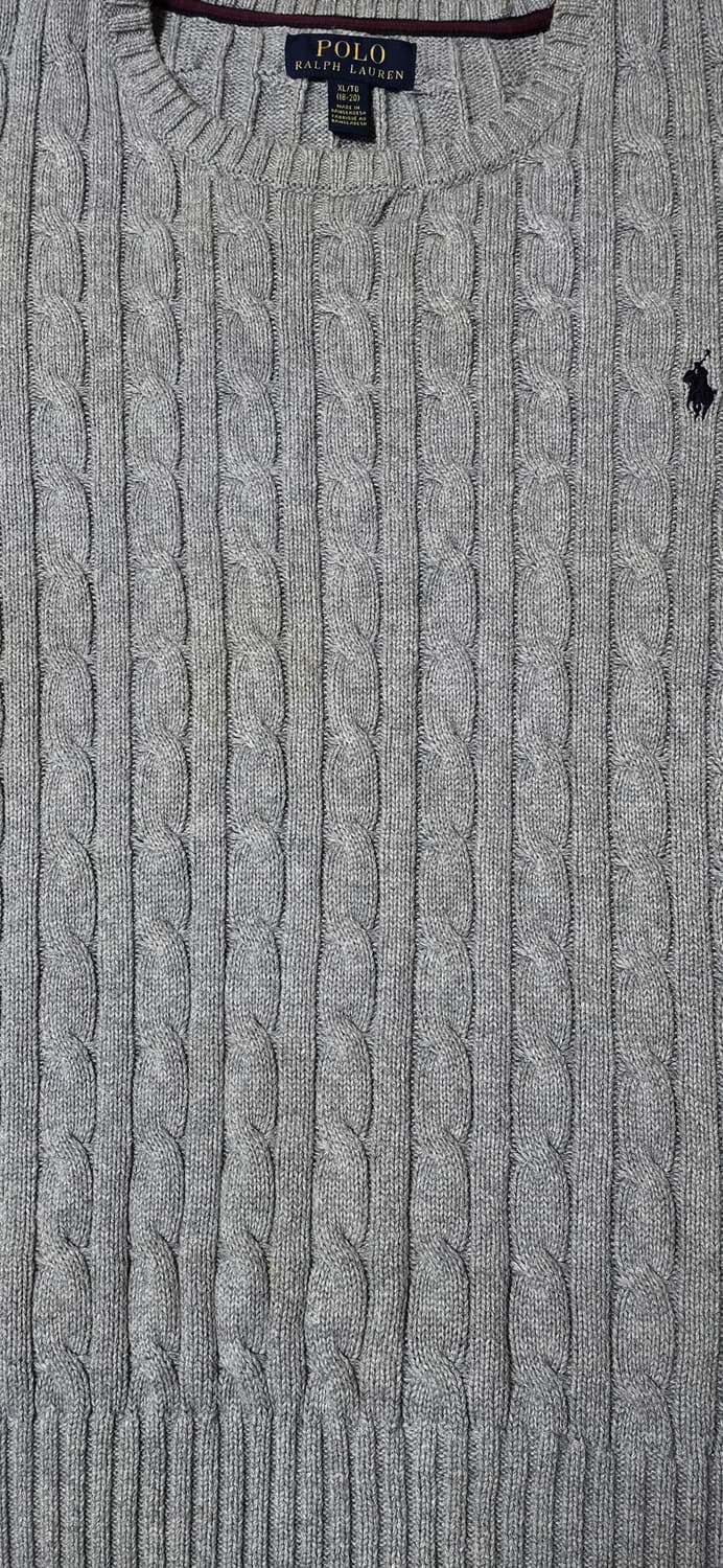 폴로 랄프로렌 꽈배기 회색 니트 66/77 상품이미지5