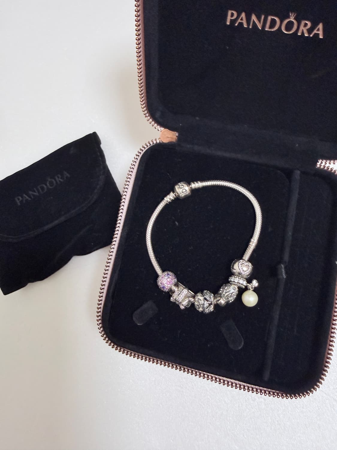 판도라 팔찌 세트 / 실버 참팔찌 / 여성 데일리 악세사리 19cm 상품이미지1