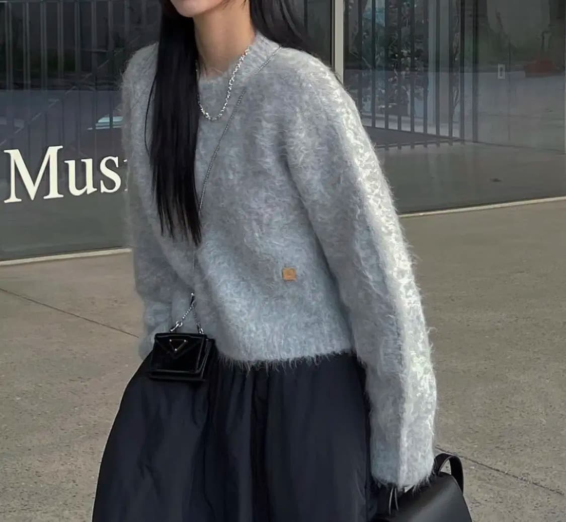 트리밍버드 Angora crop knit [ Light gray ] 상품이미지2
