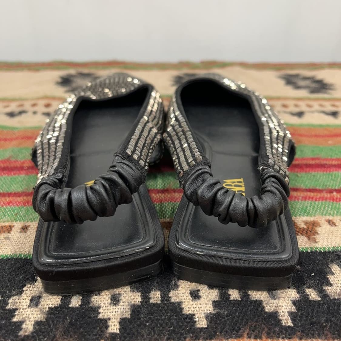 자라 ZARA 라인스톤 슬링백 플랫슈즈 245 X01762 상품이미지2