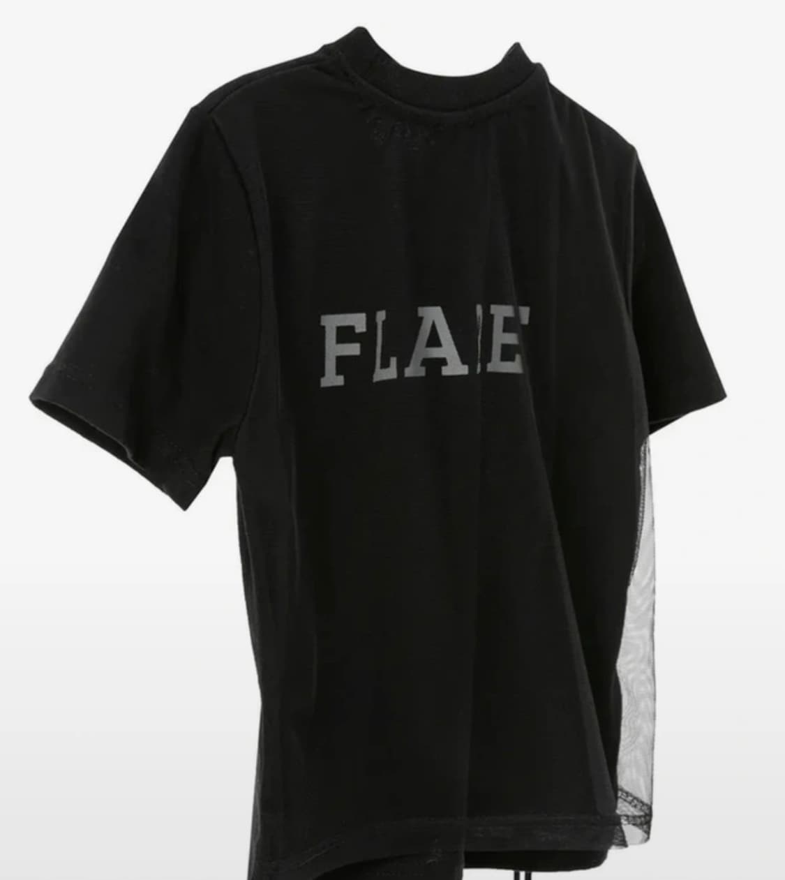 *새상품 플레어업 쉬폰 셔링 티셔츠 블랙 상품이미지3