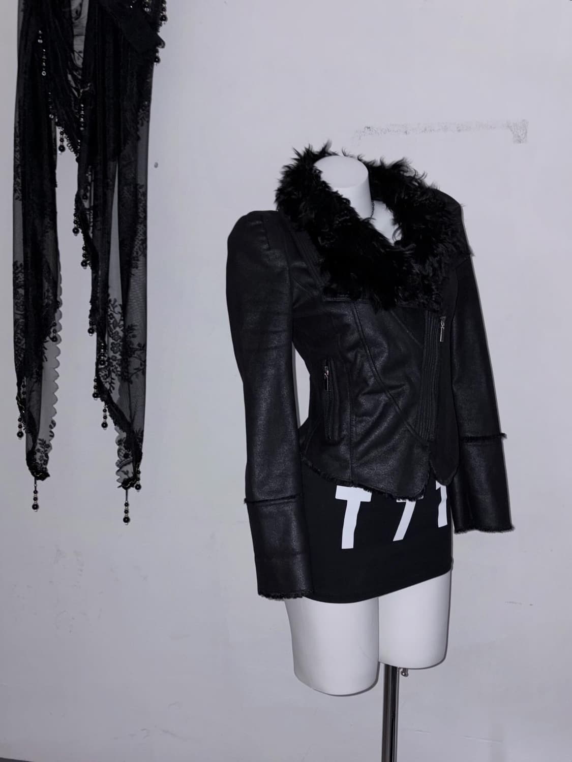 00s Dark archive item 양가죽 퍼 무스탕 패딩대용 상품이미지4